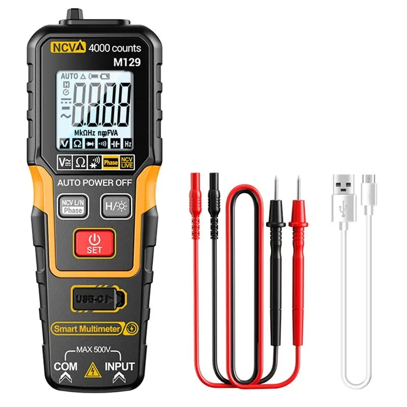 A20F-M129 Rechargeable Multimeter 4000 Counts For Accurate Electrical Testing