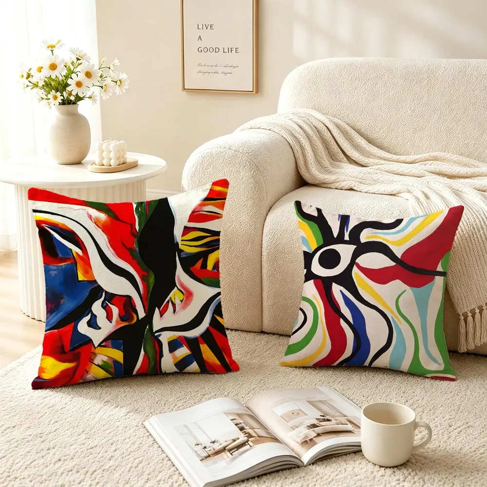 Person Tarō Okamoto Cushion Cover Pillow Short Plush fresh natural Cushion for Living Room Bedroom Sofa Home Decoration
