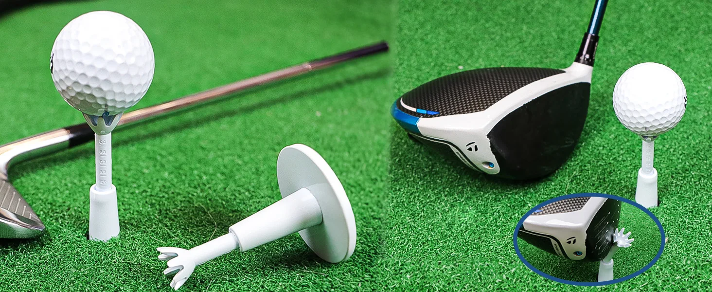 FzcSpeed 2er-Pack verstellbarer Golf-Tee für verschiedene Driving-Range-Distanzen, Golfballhalter aus Gummi für Übungsmatten, Zubehör für das Training in Innen- und Außenbereichen. – Detail 12