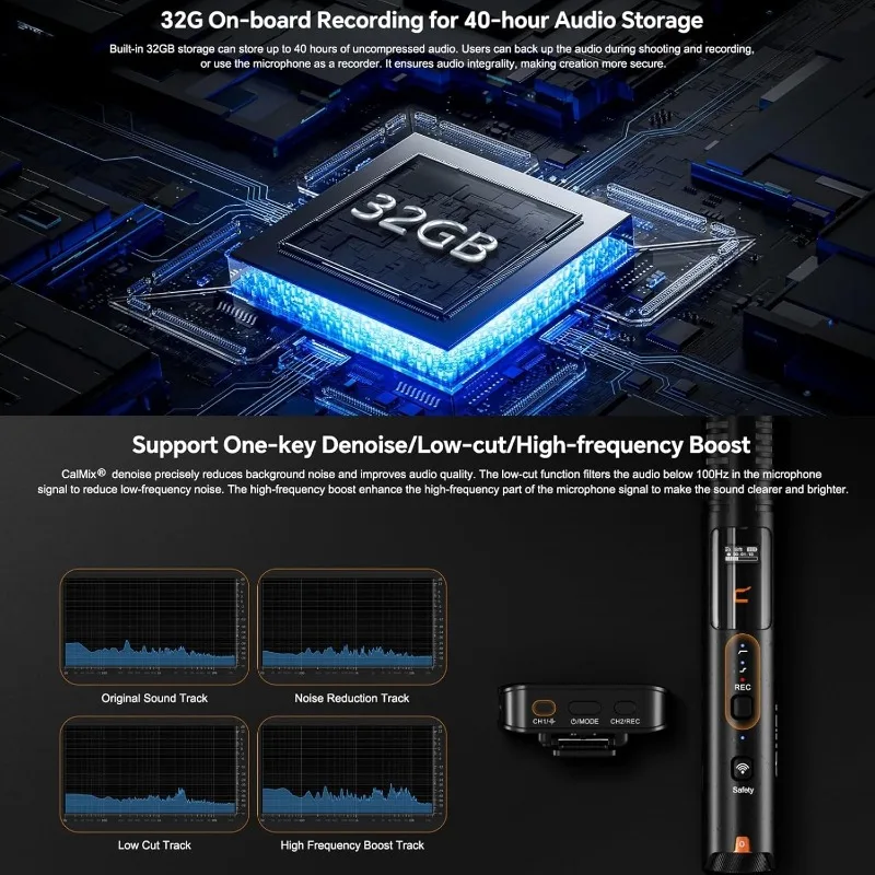 ميكروفون VM40 Combo Shotgun، ميكروفون لاسلكي فائق القلب ثنائي القناة للكاميرا والهواتف الذكية والكمبيوتر الشخصي رائجة البيع #6