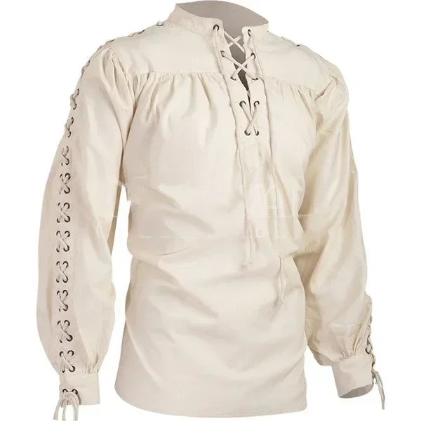 Disfraz de guerrero de caballero Medieval para hombres adultos, Túnica verde, ropa de caballero normano, camiseta trenzada de pirata sajona para hombres