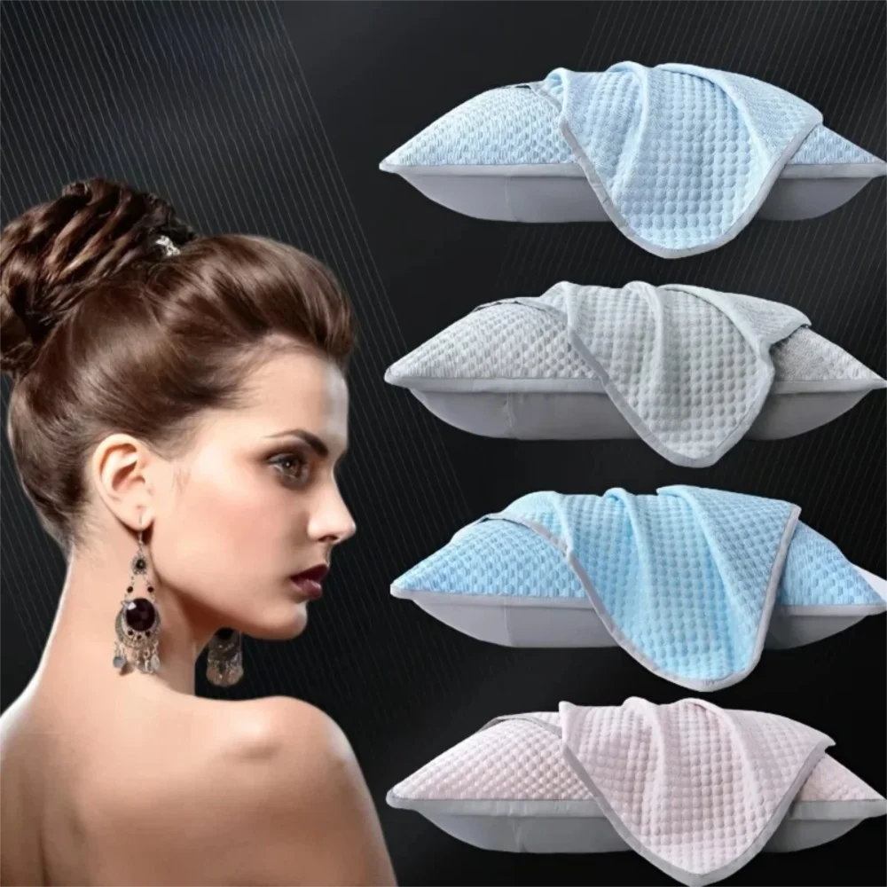 2 Pcs Breathable Cool Ice Bean Pillowcase Washable Bump Design Summer Pillowcover Solid Color Skin-friendly Pillow Protecter