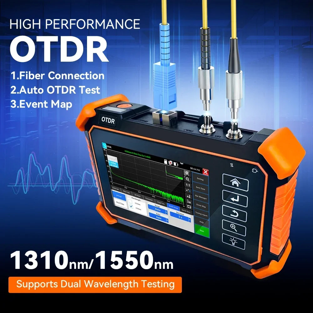 Tahlitech Glasvezel Reflectometer met VFL OLS OPM Event Map 24/26dB Fiber Tester Kabel Tester OTDR Tester