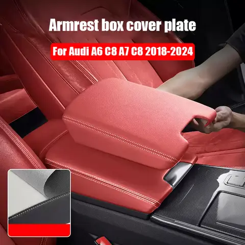 아우디 A6 C8 A7 C8 2018 2019 2020 2021 2022 2023 2024 자동차 팔걸이 상자 장식 커버 플레이트 내부 수정 부품