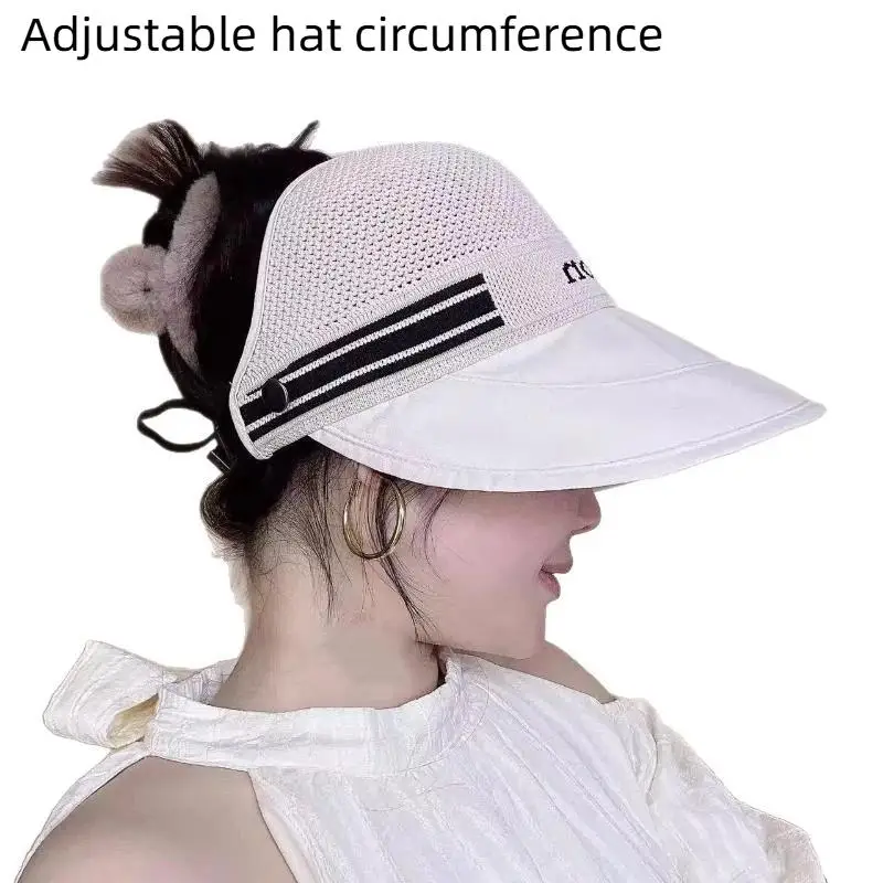 【CPI】Fashion Half-Open Hat Wide-Brimmed Straw Hat For Women Sun Protection Foldable & Stylish For Hiking Beach Trips Daily Wear