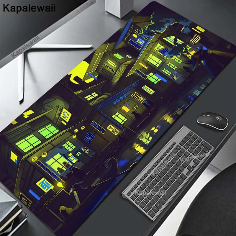 Gaming Laptop NEON PIXEL Printing Desk Mat Pad Gamer Mousepad Accessories Table Pads Deskmat Cabinet Keyboard Keycaps Mausepad