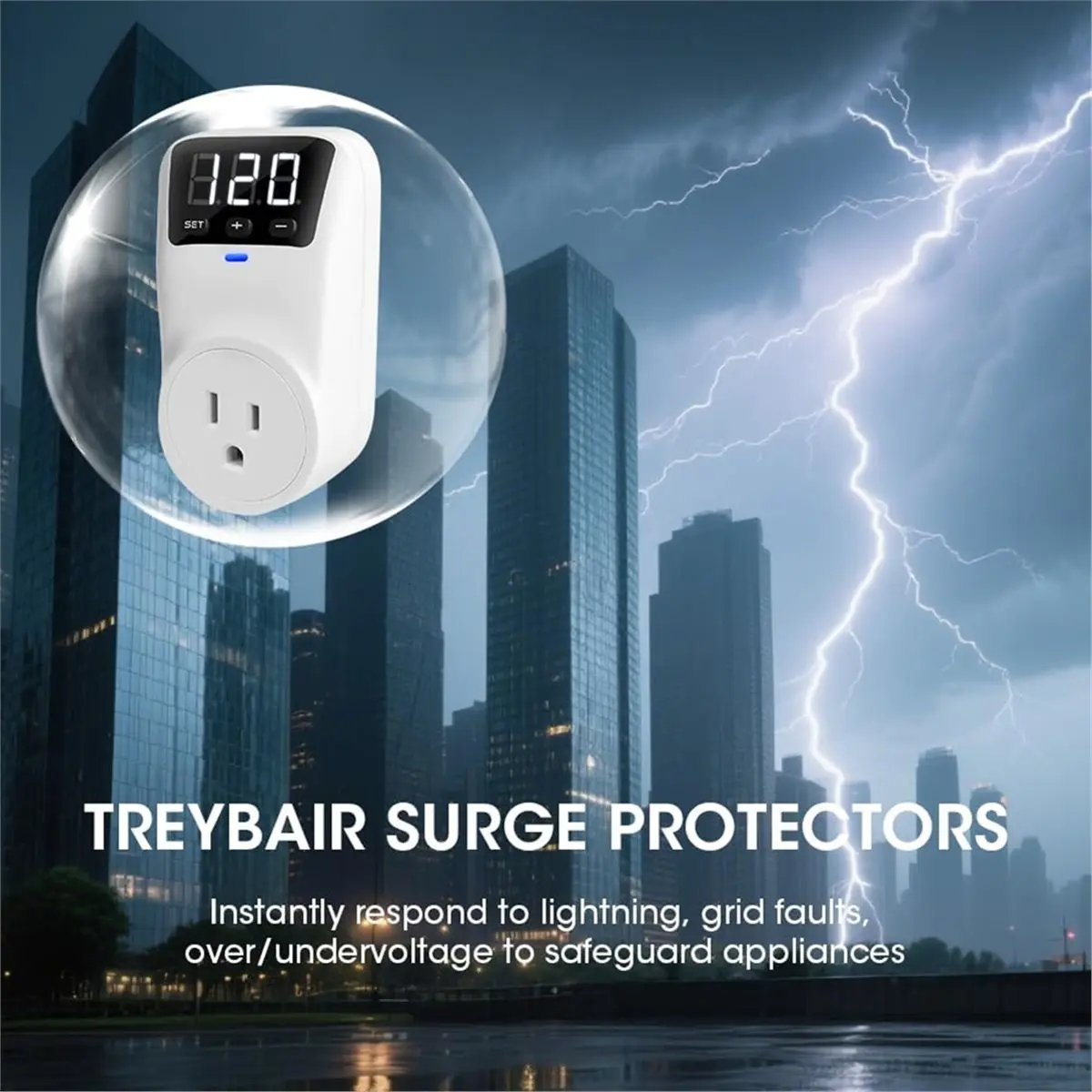(ABZD) Protector de Sobretensión y Estabilizador  Voltaje - Protector  Sobretensión  Montaje en Pared para Refrigerador,