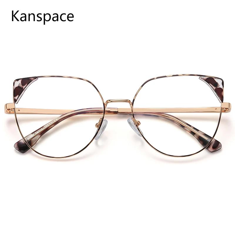 Kanspace-gafas con Clip 2 en 1 para mujer, lentes ópticas para miopía, Vintage, magnéticas, polarizadas, Ojo de gato, 95997