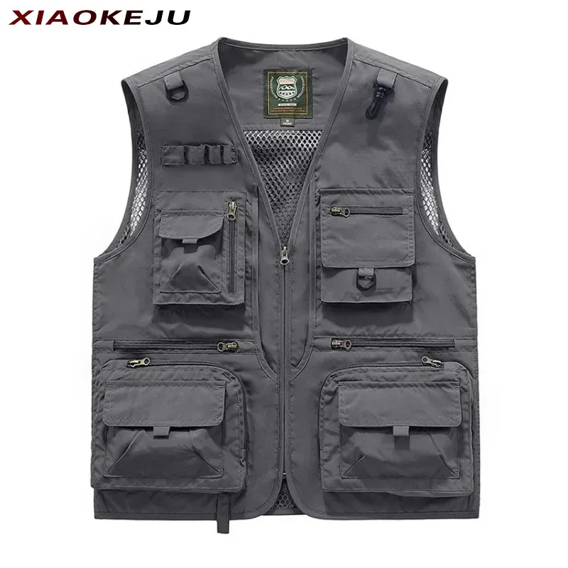 Jacket Tactical Size Outerwear Plus Embroidered Windbreaker Vest Work Sleeveless Professional Photographer Waterproof Hunting