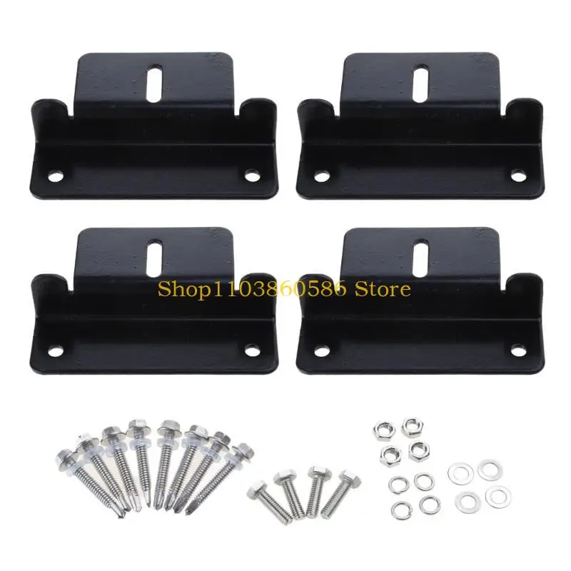 

242A Black Solar Panel Z Bracket Mount Lightweight Anodized Aluminum Mounting Brackets for Trailers,Motorhomes Roof