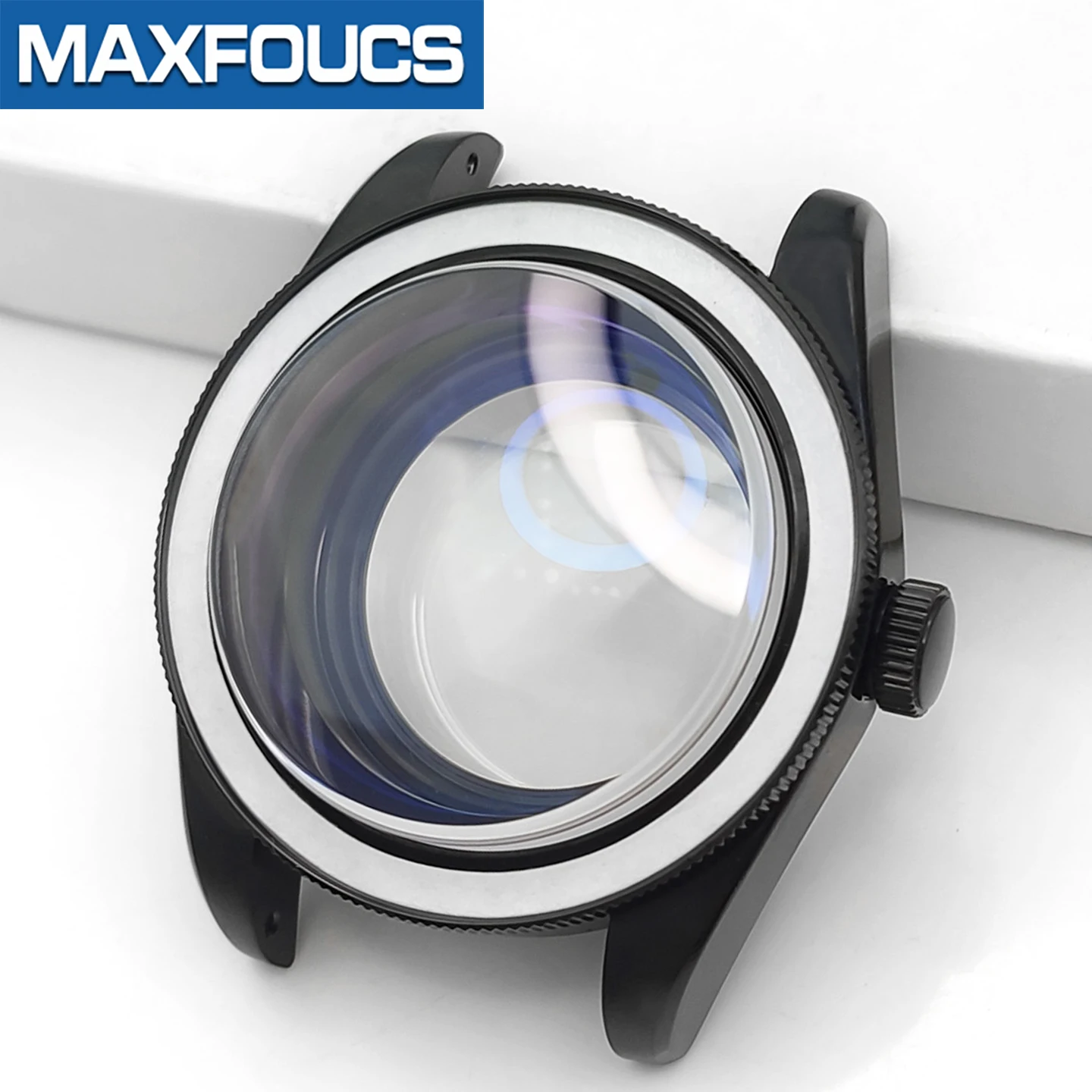 Retro Black Bay Style Uhrengehäuse MOD SKX NH34 NH36 SKX007 mit 3-Uhr-Krone, Saphirglas und individuellem Gehäuseboden – Zubehör – Detail 12