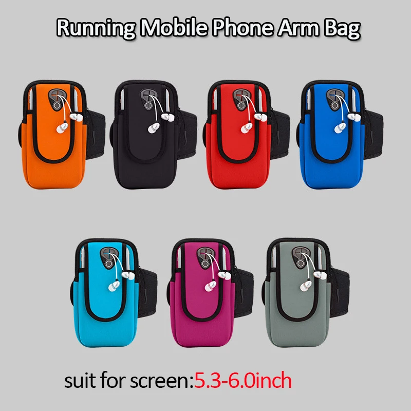 

Running Mobile Phone Arm Bag Outdoor Sports Diving Material Storage Bag for Men and Women Waterproof Pocket with Headphone Jack