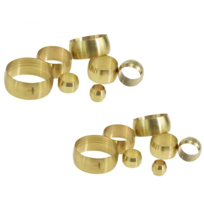 10PCS Brass Double taper ferrule 4 6 8 10 12 14mm OD Compression Sleeve seal ring fittings Tube centralized lubrication system