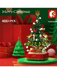 Christmas Tree Building Blocks Music Box, Festive atmosphere sense，Christmas Tree Gift Toys for Boys Girls Adults, Perfect Choic