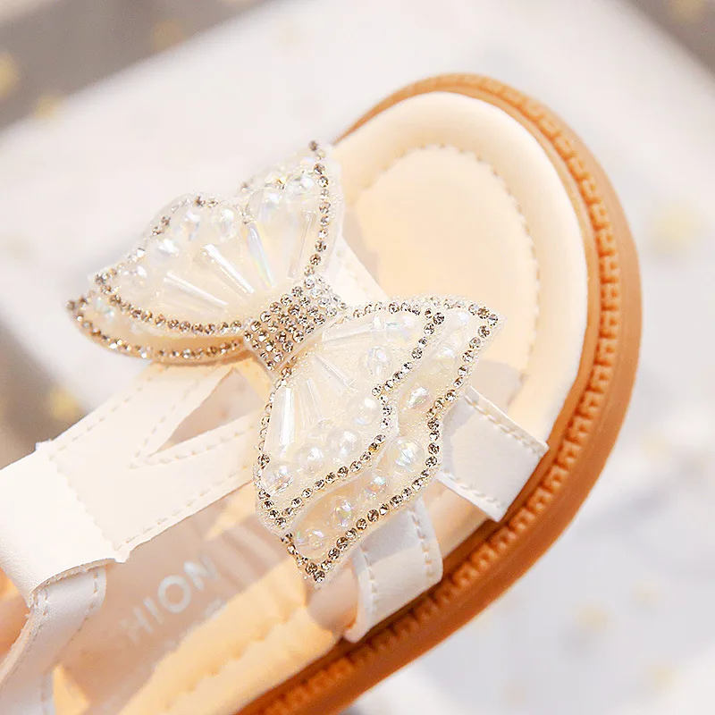 сандалии для девочек Summer Girls Shoes New Cute Children Butterfly Sandals Soft Soled Open-toe Fashion Versatile Princess Shoes