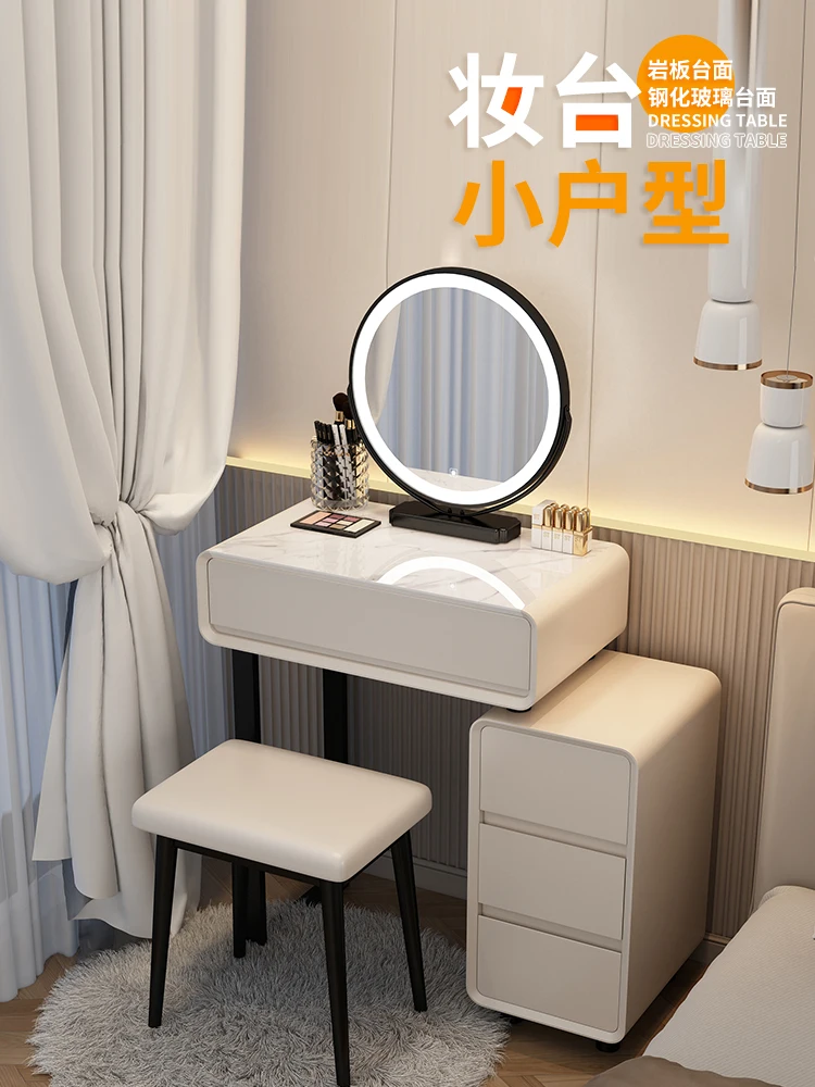 Cream wind small apartment dresser bedroom modern simple 2025 new high-end master bedroom chest integrated makeup table