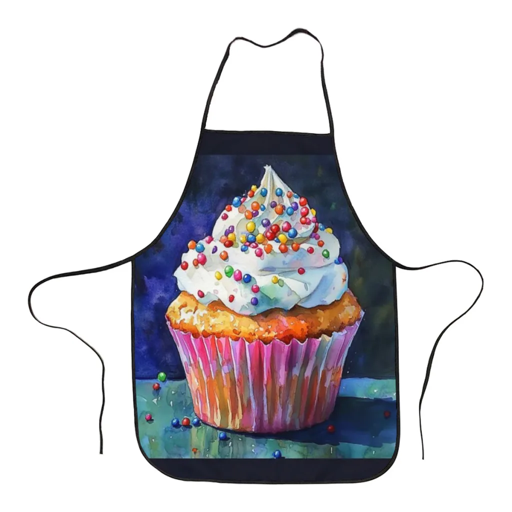 

Cupcake with Sprinkles Kitchen Aprons for Women Household Cleaning Apron Chefs Cooking Baking Apron