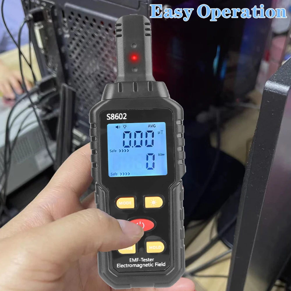 Portable 3 In 1 3 LED Indicator EMF Tester Electric Magnetic Field Temperature Test Electromagnetic Field Radiation Detector
