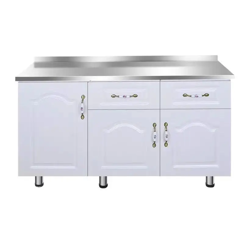 

simple cabinets are integrated, stove cabinets are rented, and mobile stainless steel is used to put cupboards for home use.