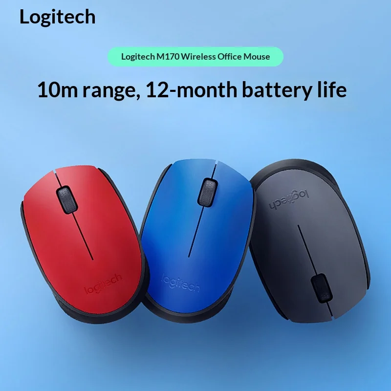 Logitech M170 Plug & Play Wireless Mouse Nano Receiver For Windows Mac Chrome OS Laptop Desktop Office Home