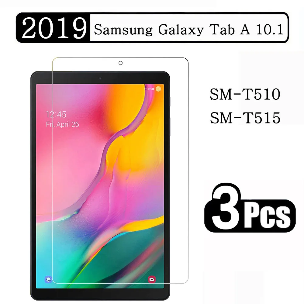 

(3 Packs) Tempered Glass For Samsung Galaxy Tab A 10.1 2019 SM-T510 SM-T515 T510 T515 Anti-Scratch Tablet Screen Protector Film