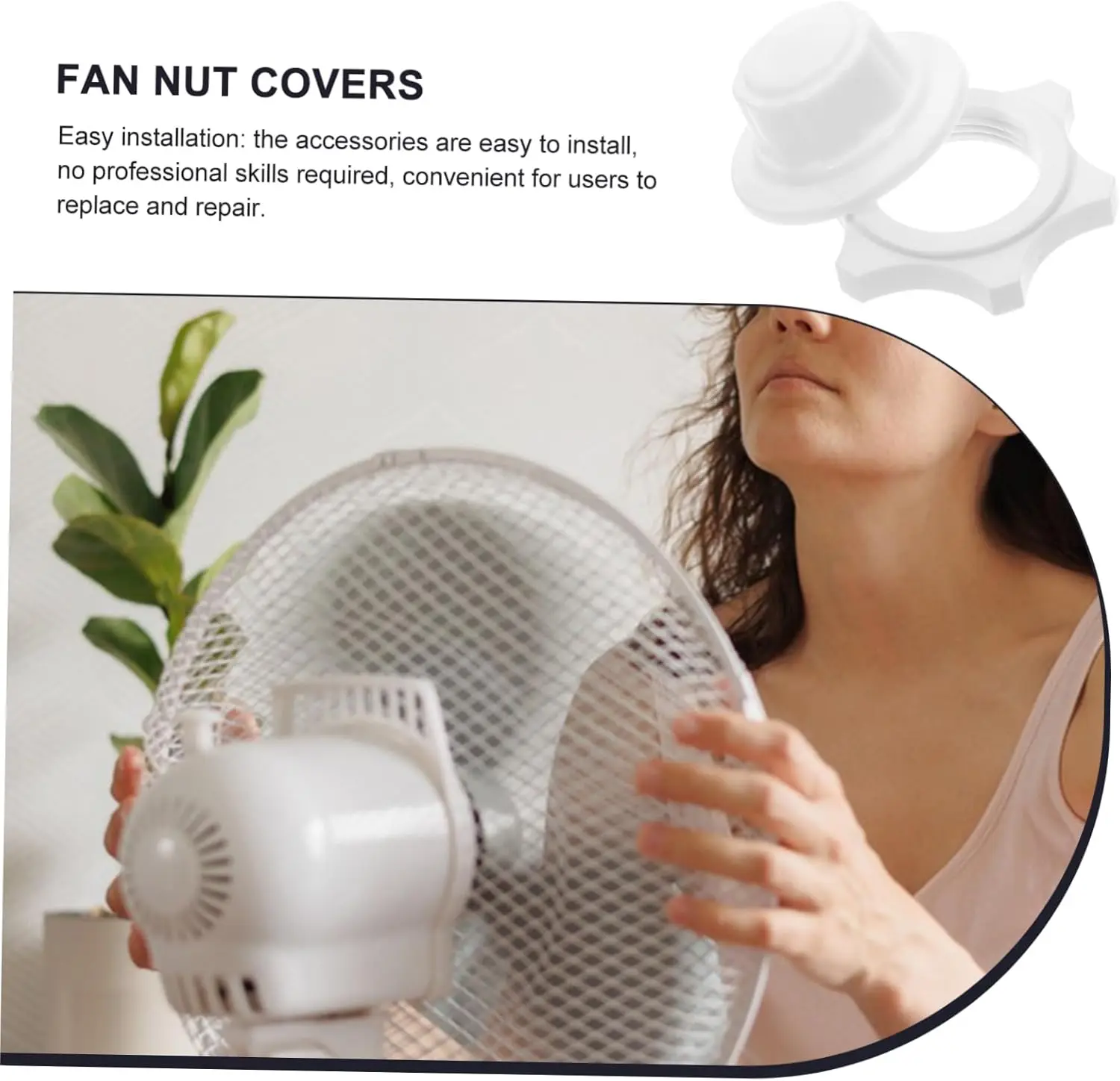 

1 комплект, крышка гайки вентилятора, детали вентилятора, гайка, крышка напольного вентилятора, аксессуары для вентилятора, черный