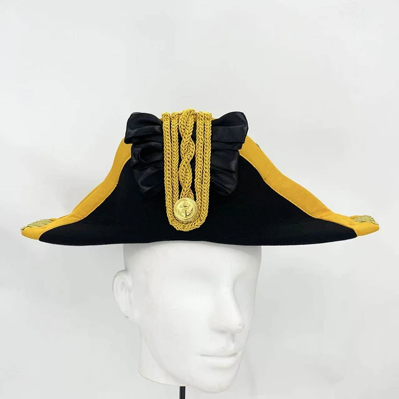 New Fashion British Navy Double Horned Hat Party Army Adult Men Hats Retro Cosplay European Navy Cap Halloween XMAS Hat Gifts