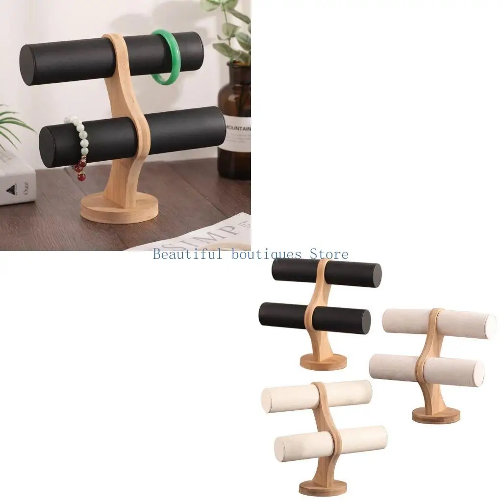 U4LF Jewelry Display Tower Holder Watch Storage Bangle Table Top Wooden