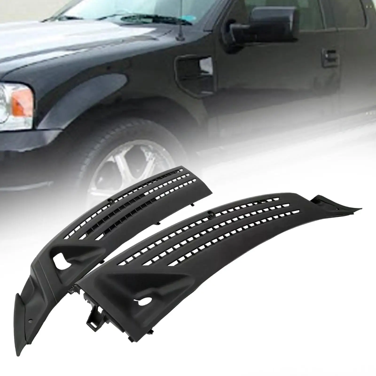 2 Pieces Windshield Wiper Cowl Cover Panel 4L3Z150A69AA Left Right Side 4L3Z150A68BA for Ford F-150 Automotive Accessories