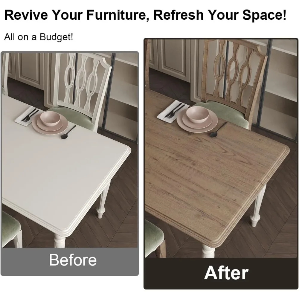 ورق اتصال من الخشب البني ذاتي اللصق للأثاث وأسطح الكونترتوب، 31 × 354 بوصة، ورق جدران خشبي خالٍ من الفقاعات