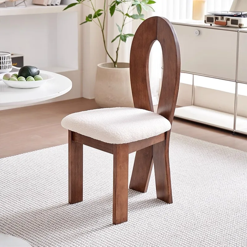Solid Wood Soft Seats Dining Chair Household Study Backrest Chair Restaurant Dining Table Stool