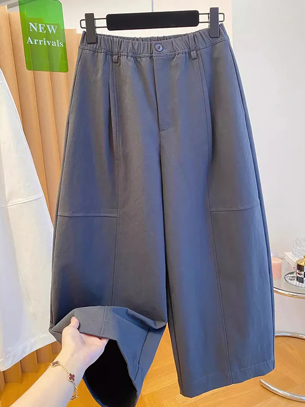 

plus Size Wide Leg Pants High Waist Comfortable Casual Trousers for plus Size Men Autumn Wear Durable Straight Cut Pants