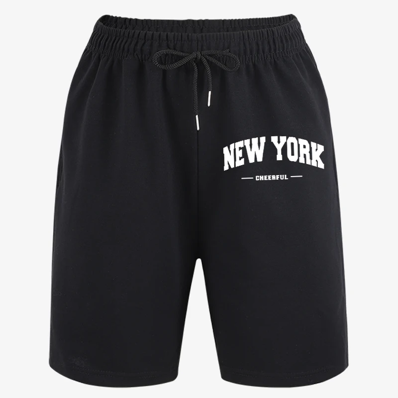 

Cheerful Art New York Usa Pattern Man'S Simple Daily Short Pants Commute Street Shorts Basic Summer Cool Running Sportpants