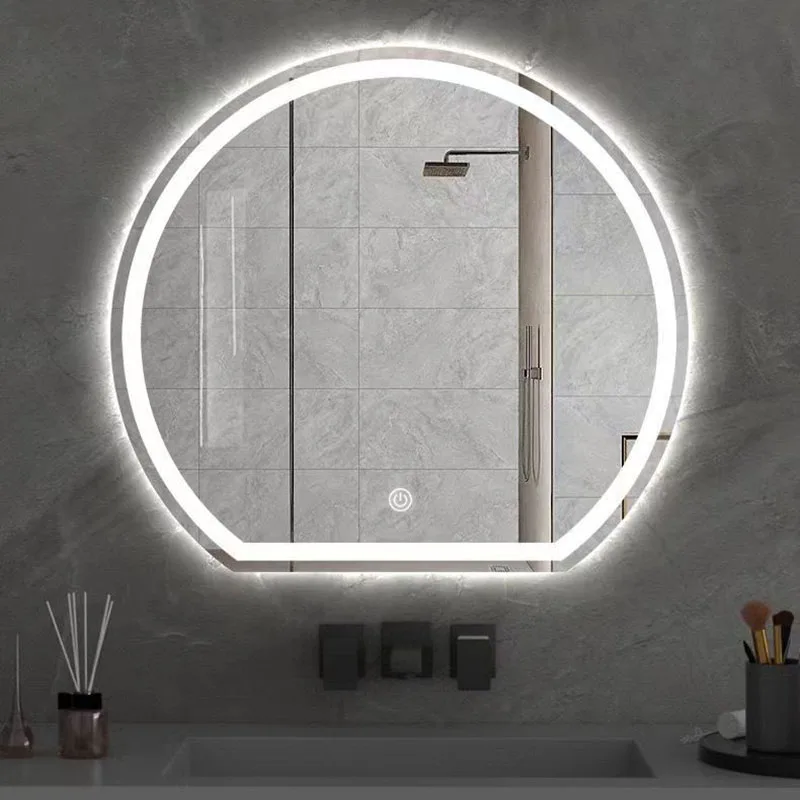 Half Circle Intelligent Dressing Table Bathroom Mmirror Wall Mounted Cloakroom LED Illuminated Makeup Mirrors Home Decoration