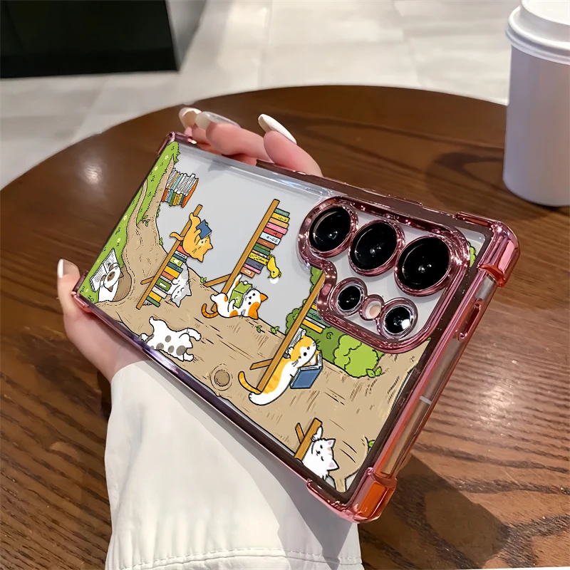 Dustproof Phone Case For Samsung Galaxy NOTE 20 Ultra F12 F14 F05 M47 M14 M12 M10S M05 M04 M02 Fun Love Cats Soft TPU Cover Etui