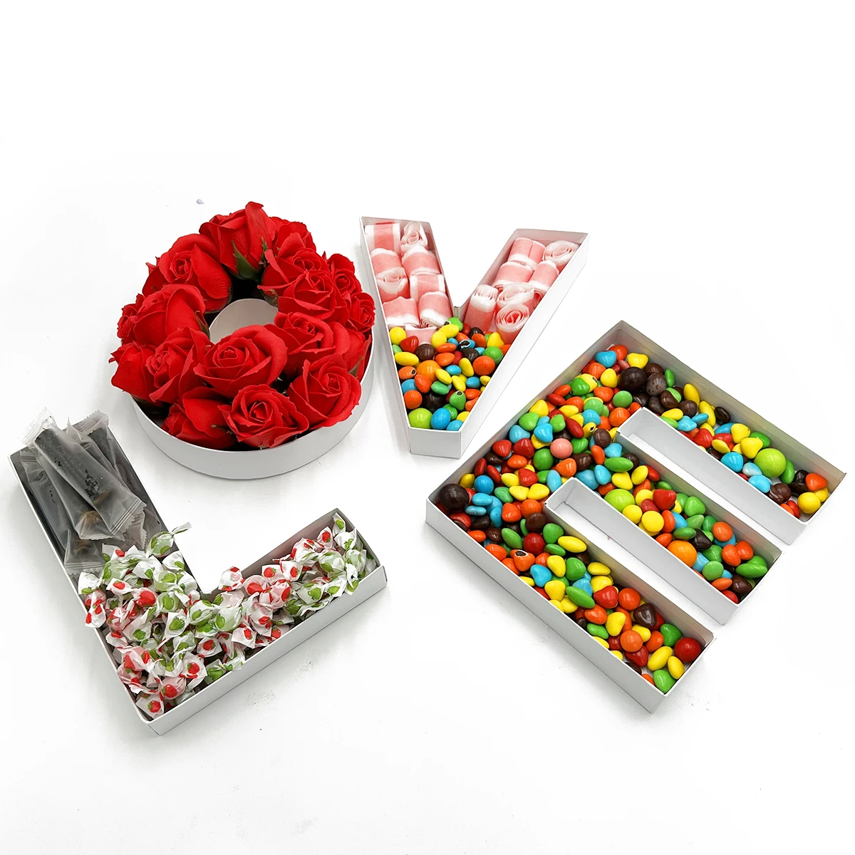 Imagem -02 - Love Fillable Letter Cardboard Container Doce Flor Doce Chocolate Dia dos Namorados