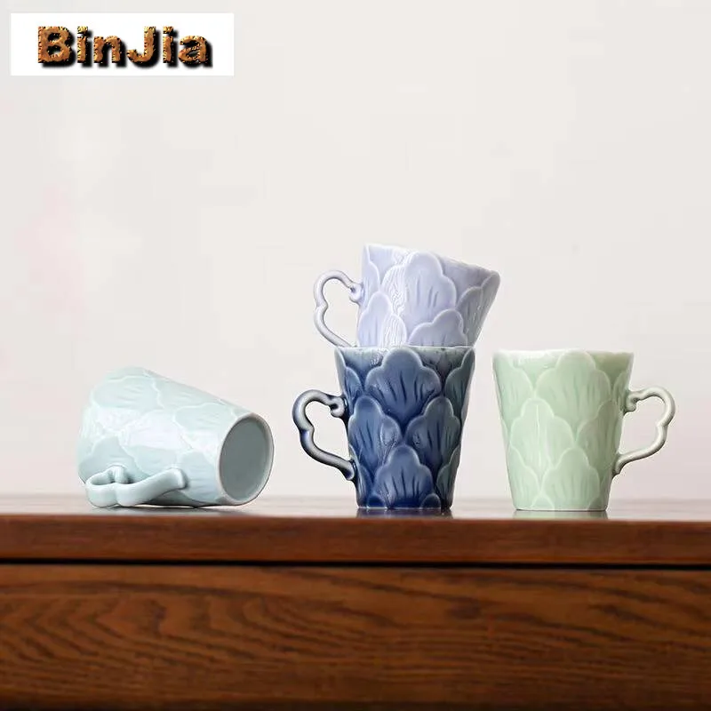 

120 мл креативная маленькая фарфоровая чашка для воды с цветком, домашний офис, приготовление чая, кофе с ручкой, портативная больничная кружка для молока