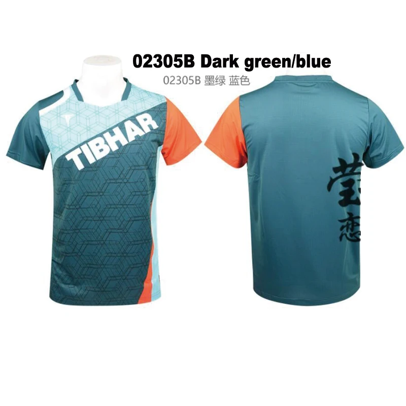 Tibhar-Unisex tafeltennis T-shirt, pingpongkleding, sportkleding, mannen en vrouwen, echt, 2023