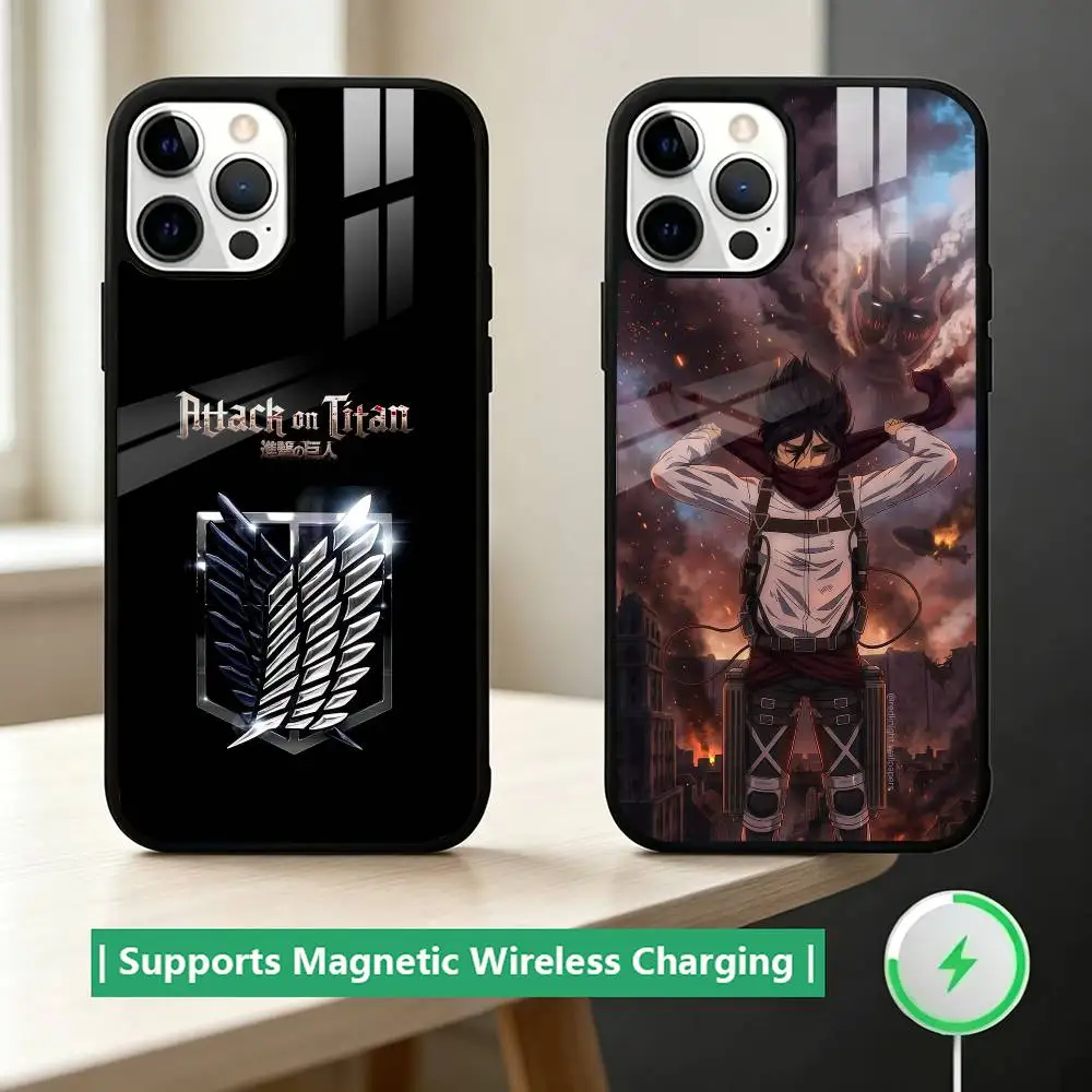

A-Attack on Titan Anime Phone Case For iPhone17,16,15,14,13,12,11 Plus,Pro Supports Magnetic Wireless Charging