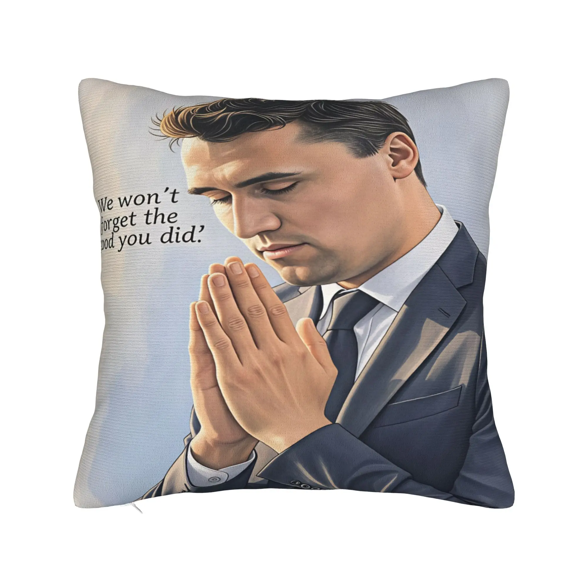 Charlie Kirk Prayer Tribute Pillow Case  Cute Funny Pillow Cover Print Pillowcases For Living Room Chair