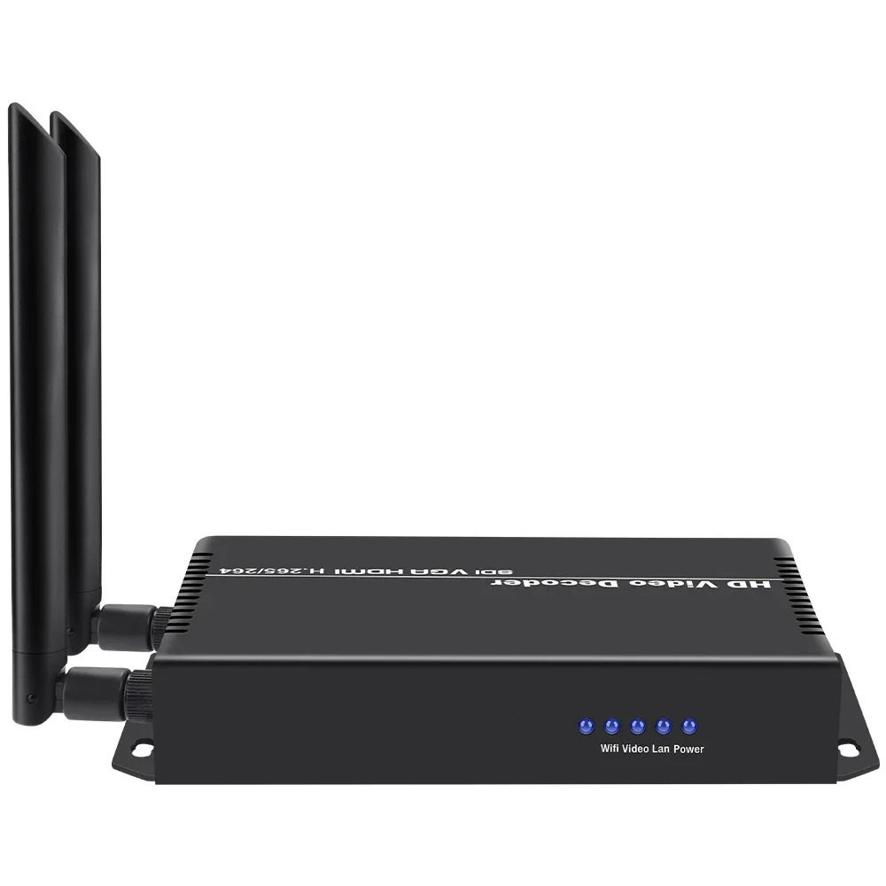 Decodificatore per streaming video H.265 H.264 SDI HDMI VGA CVBS Decodificatore per telecamera IP HD per supporto di decodifica SRT