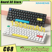 Xinmeng C68 Mechanical Keyboard Low Profile Three Mode Bluetooth Wireless Hot Swap RGB Office Keyboard For iPad Tablet Pc Gamer