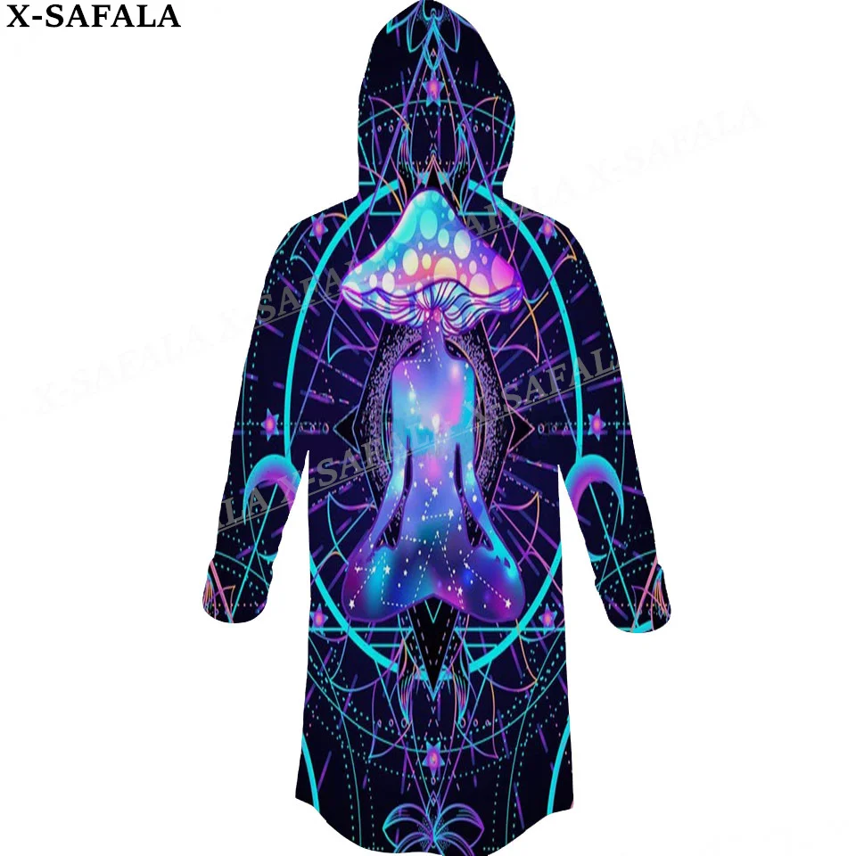 

Natural Psychedelic Mushroom Eyes Trippy Thick Warm Hooded Cloak Men Overcoat Coat Windproof Fleece Cape Robe Hooded Blanket-6