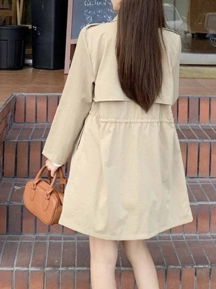 Grande taille manteau polyvalent femmes Trench Coat 2025 printemps automne élégant Version coréenne cordon décontracté coupe-vent veste