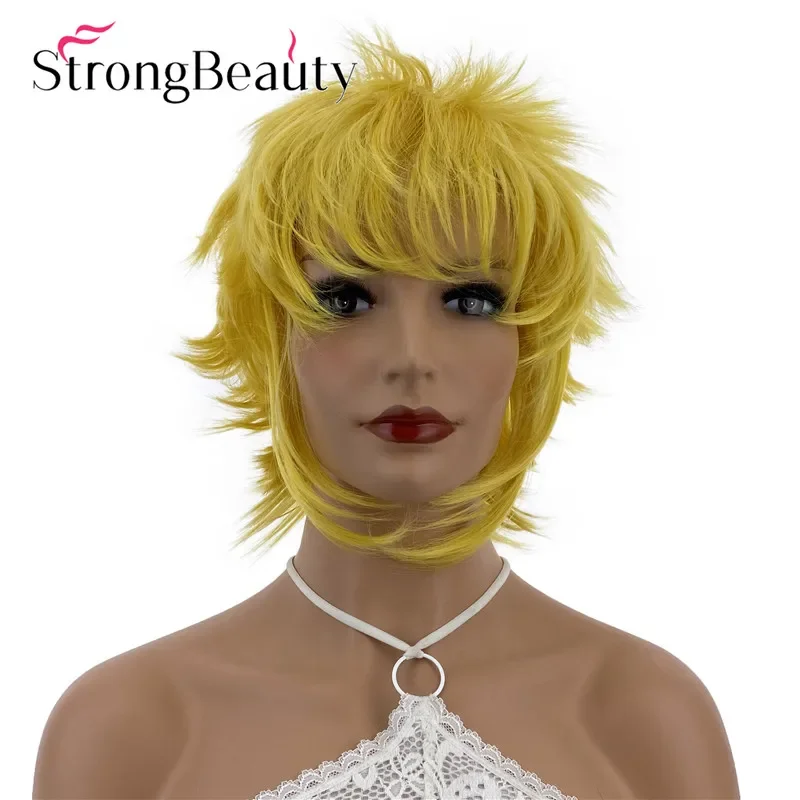 StrongBeauty Short Straight Synthetic Wig Women Hair Capless Daily Cosplay Wig Heat Resistant Many Colors