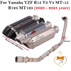 Slip On For Yamaha YZF R15 V3 V4 R125 MT125 2020 - 2023 Motorcycle Exhaust Escape Full Systems DB Killer Front Link Pipe Muffler