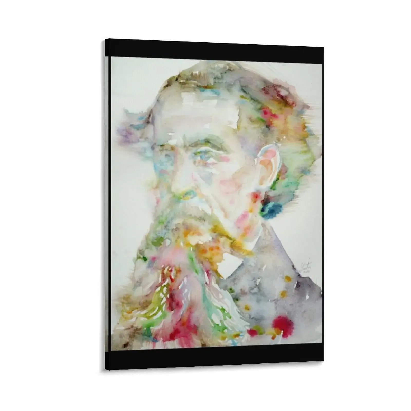 

CHARLES DICKENS - watercolor portrait.2 Canvas Painting cute room decor Home decoration aesthetic room decor