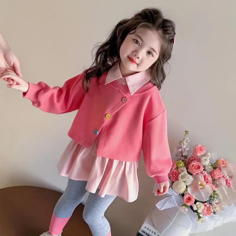 

Child Kawaii New Style Casual Clothing Coat Two-piece Set Elementary Student Men's Clothes Baby Jackets Girls 11 12 Years Girls