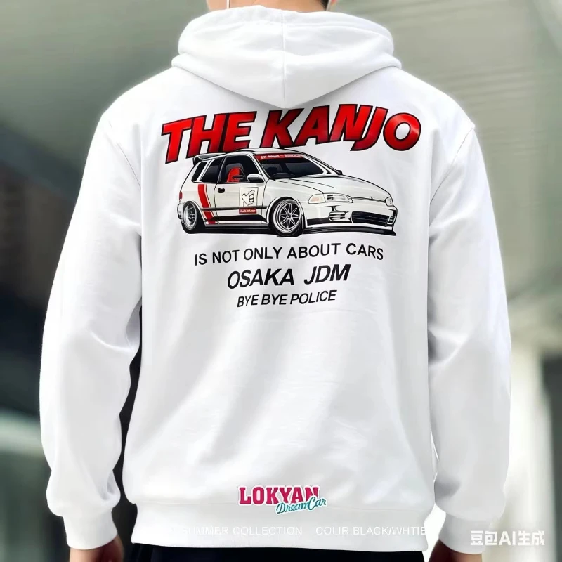 

Осенне-зимняя новая хлопковая модная брендовая толстовка Kanjo JDM: подчеркивающий гоночный дух Осаки в стиле 2025 года
