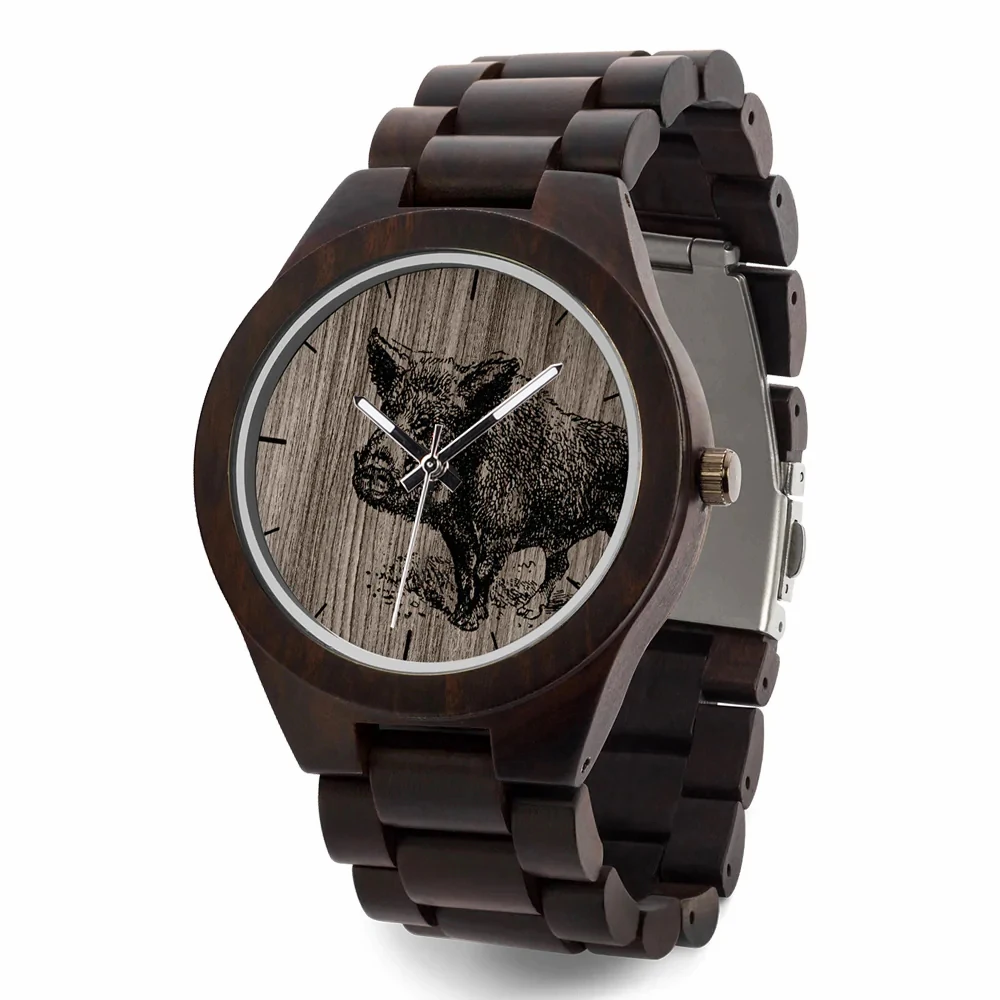 Engraved Wooden Watch BOBOBIRD Free Customized Personal Gift Men Quartz Wristwatches for Anniversary Birthday Gift Dropshipping